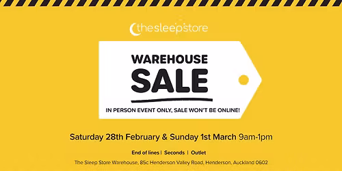 WAREHOUSE SALE | HENDERSON | 28Feb & 1Mar 9am-1pm