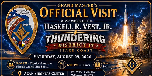 Grand Master's Official Visit District 17 Dinner 