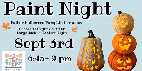 Fall or Halloween Pumpkin Ceramics Paint Night