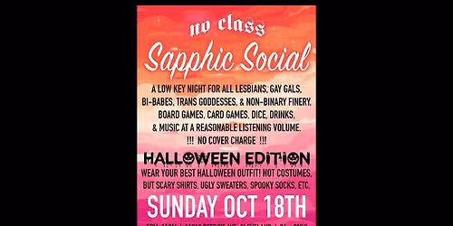 Sapphic Social HALLOWEEN EDITION @ No Class