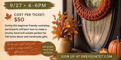 CHUNKY KNIT FALL WREATHS W\/ WISTFULLY WOVEN