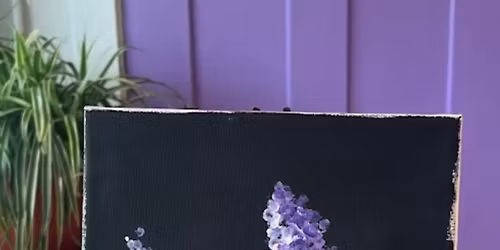 Lilac's in Mason Jar on Canvas Paint & Sip Night