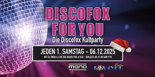 DISCOFOX FOR YOU - NIKOLAUS EDITION - die eins zwei tipp KULTPARTY in Bautzen