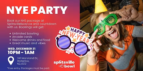 NYE Bowling party in Waterloo