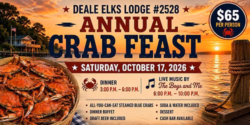 Deale Elks Lodge #2528 Annual Crab Feast 