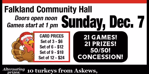 Falkland Curling Club Bingo