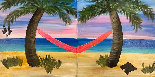 \u2600\ufe0f Sips & Sunshine Couples Skinny Dip - Paint & Sip Canvas Class 