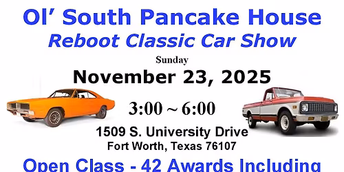 Ol\u2019 South Pancake House Reboot Classic Car Show