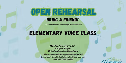 Open Rehearsal: Elementary Voice Class