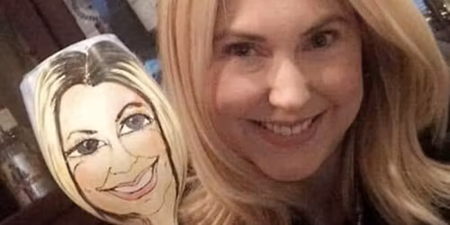 Caricature Portraits on River Rocks or Wineglasses by Bonnie Blue