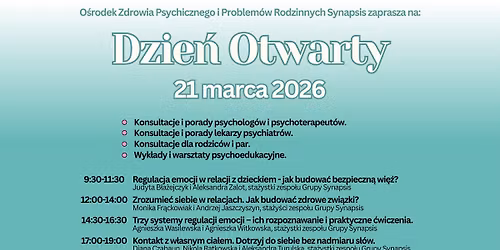 Dzie\u0144 Otwarty w O\u015brodku Grupy Synapsis \u2013 21 marca 2026
