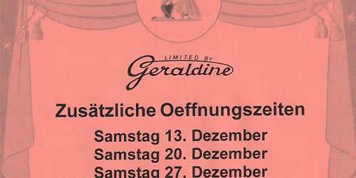 Zusätzliche Oeffnungszeiten mit Glühwein ect.