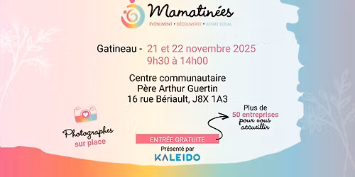 Mamatin\u00e9e Gatineau - 21 et 22 novembre 2025