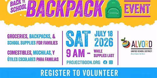 Volunteers needed for our upcoming Back-To-School Backpack event! (2026)