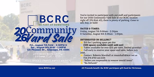 BCRC Community Yard Sale 2026