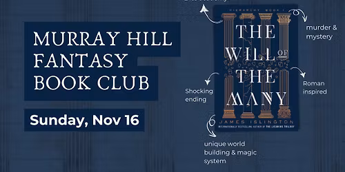 Murray Hill Fantasy Book Club Meet-up \u2014 Nov 2025