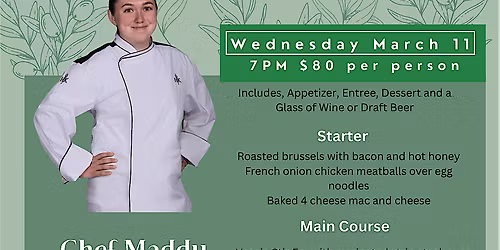 Maddy Bender Specialty Menu Night