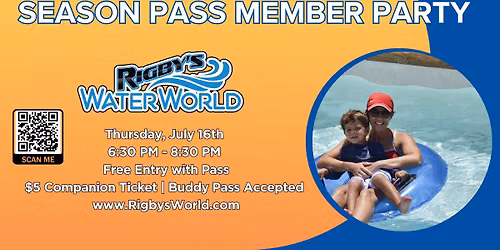 Season Pass Member Party at Rigby's Water World