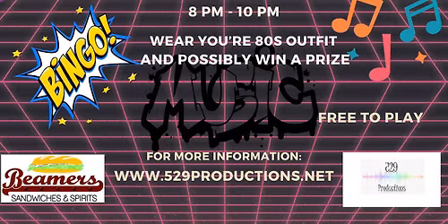 \ud83c\udfb6 Back to the 80s Music Bingo! \ud83d\udd7a