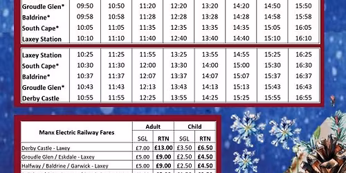 The Laxey Village Christmas Market Trams