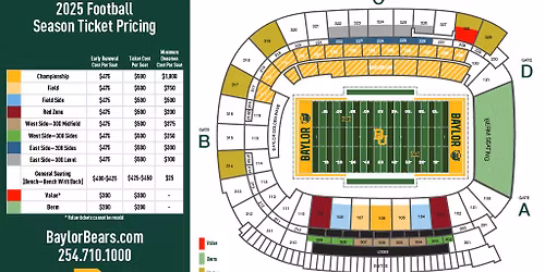 2026 Baylor Bears Football Season Tickets at McLane Stadium