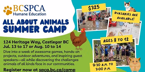 All About Animals Camp (Ages 8-12)
