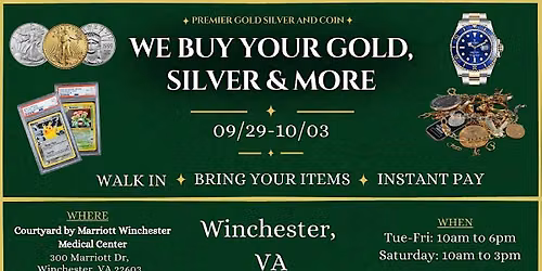 Winchester, VA Roadshow- A free, Five Day Only Buying Event