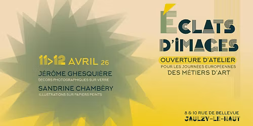 PORTES OUVERTES D'ATELIER (Journ\u00e9es Europ\u00e9enes des M\u00e9tiers d'Art)