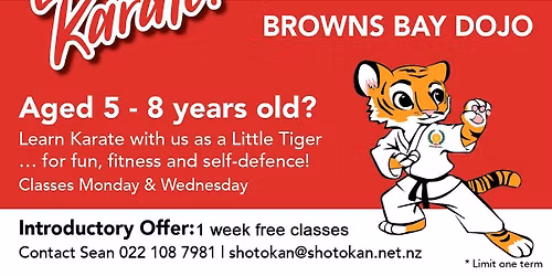 JKS Northshore Little tigers Karate class 5-8 Years old
