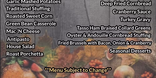 Thanksgiving Day Buffet at The Wheelhouse