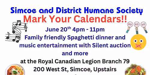 Annual Spay-ghetti and No-Balls Dinner, Silent auction, Music Entertainment
