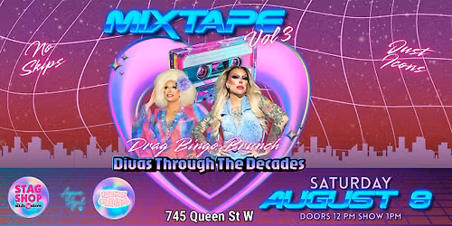MIXTAPE VOL. 3: Divas Thru Decades Bingo & Drag Brunch @ Agave Azul!