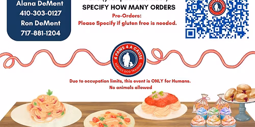 Spaghetti Dinner Night! Take out or Dine in