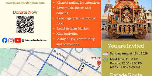 \ud83c\udf3c Rath Yatra \u2013 Chariot Fest Fredericton 2026 \ud83c\udf3c
