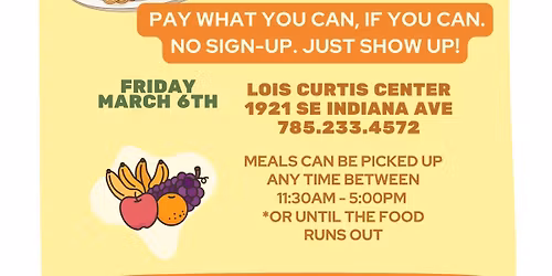 March First Friday Goodwill Donation Meal