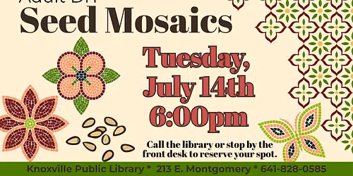 KPL Adult DIY: Seed Mosaics