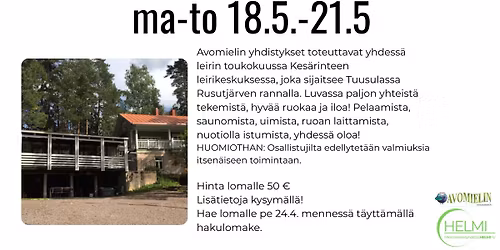 Avomielin yhteinen loma- Kes\u00e4rinne