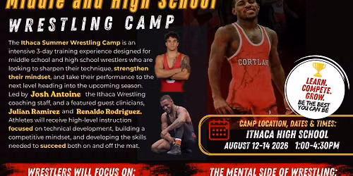 Ithaca Middle and High School Summer Wrestling Camp