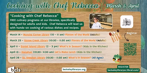 Daniel Island Library: Cooking with Chef Rebecca - What's in Season? (Kids in the Kitchen)