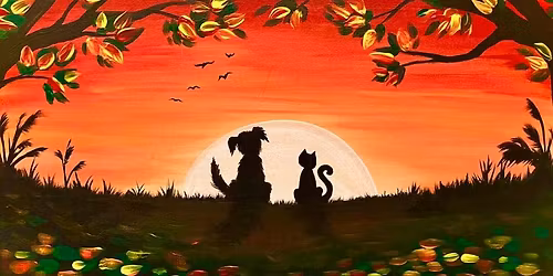 Family Paint Party: Fall Sunset Buddies with Party Paint USA Caf\u00e9 @ Peacock Market & Artisan Eatery