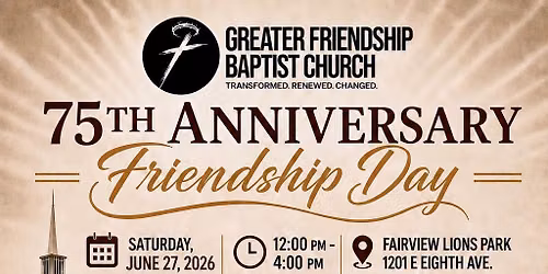 GFBC 75TH ANNIVERSARY FRIENDSHIP DAY