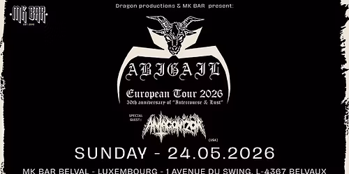 ABIGAIL + ANTAGONIZ\u00d6R + SPECIAL GUEST | MIX N KAWA BAR | LUXEMBOURG