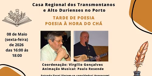 "POESIA \u00c0 HORA DO CH\u00c1" - Casa Regional dos Transmontanos e Alto-Durienses do Porto