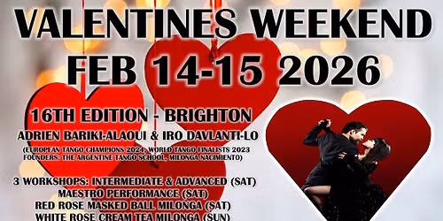 Valentines Tango Weekend Brighton - TangoBootCamp & Argentine Tango School: Adrien & Iro (Feb 14-15)