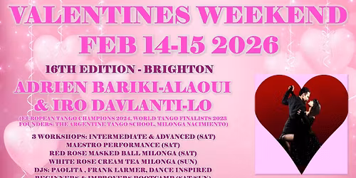 Valentines Tango Weekend Brighton - TangoBootCamp & Argentine Tango School: Adrien & Iro (Feb 14-15)