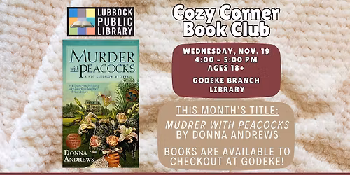Cozy Corner Book Club at Godeke Branch Library