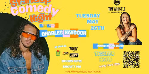 Tin Whistle Brewing Presents: Comedy Night! Ft. CHARLES HAYCOCK!
