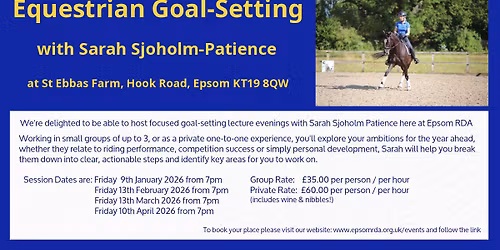 Equestrian Goal-Setting Lecture Evenings with Sarah Sjoholm-Patience