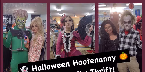 \ud83d\udc7b Halloween Hootenanny + Costume Shopping Party @ Community Thrift \ud83c\udf83\ud83e\uddd9