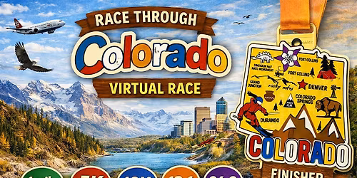 Race Through Colorado Virtual Race | 5K, 10K, Half Marathon | Run Anywhere